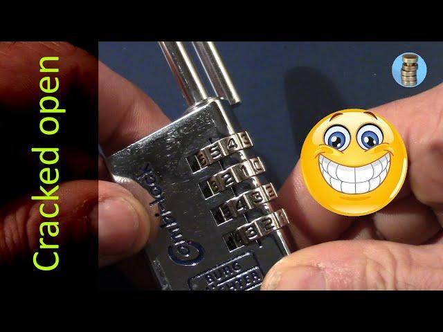 (picking 772) Cracked open: Burg Wächter 4 wheel combination lock (out of the package)