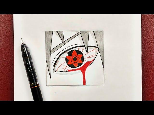 Easy to draw | how to draw sasuke’s eye step-by-step