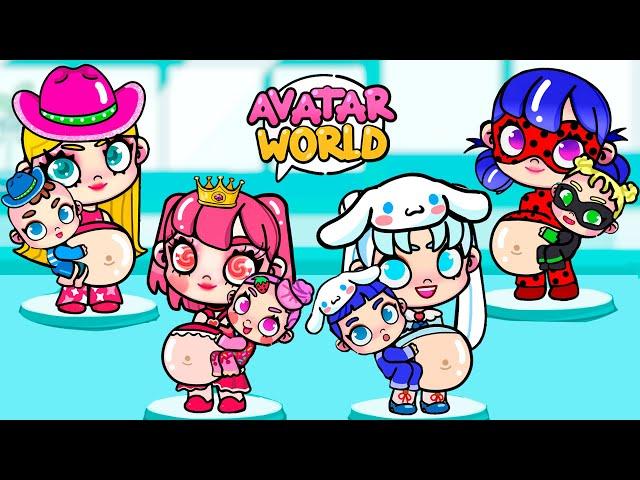 Lady Bug, Barbie, Cinnamoroll and Candy Princess are PREGNANT!  Avatar World | Toca Life World