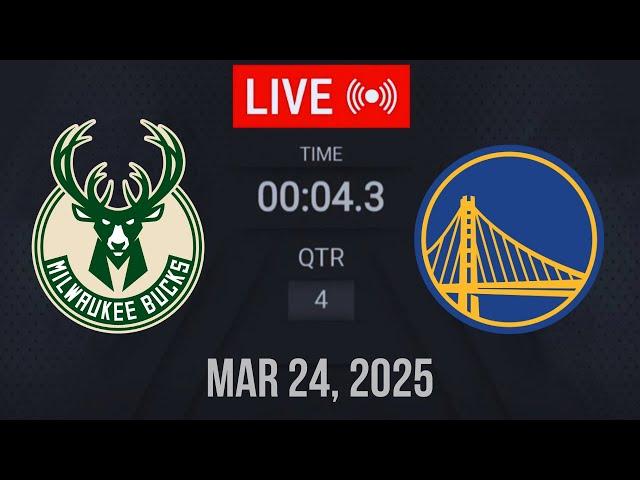 NBA LIVE! Golden State Warriors vs Milwaukee Bucks | March 24, 2025 | 2025 NBA Season Live 2K