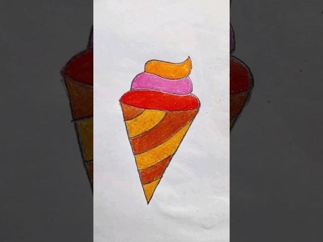 How to draw ice cream || Draw Ice cream cone from Alphabet letter v  #shorts #drawing
