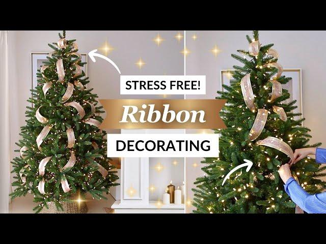 HOW TO PUT RIBBON ON A CHRISTMAS TREE LIKE A PRO!  Easy Step-by-Step Ribbon Guide