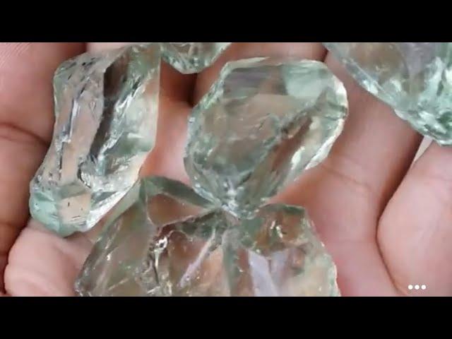 Natural Green Amethyst II Prisolite For Faceting Gemstones