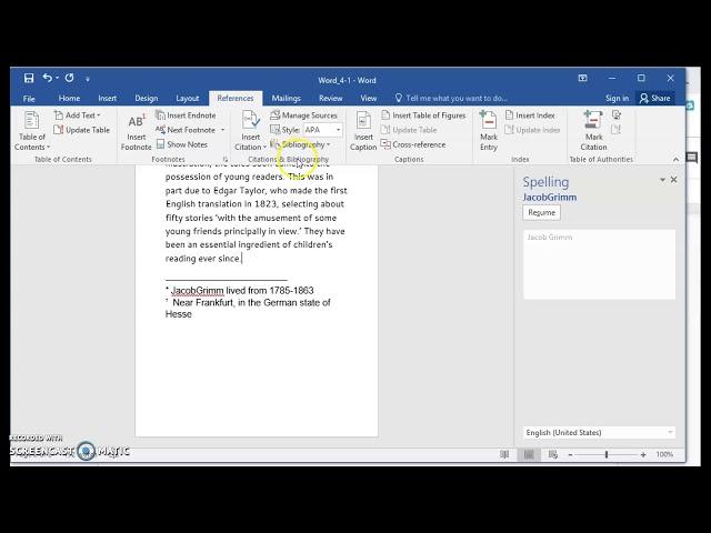 In text citations in Word 2019
