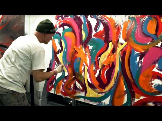 LIVE abstract PAINTING at Rock the Cotswolds Event