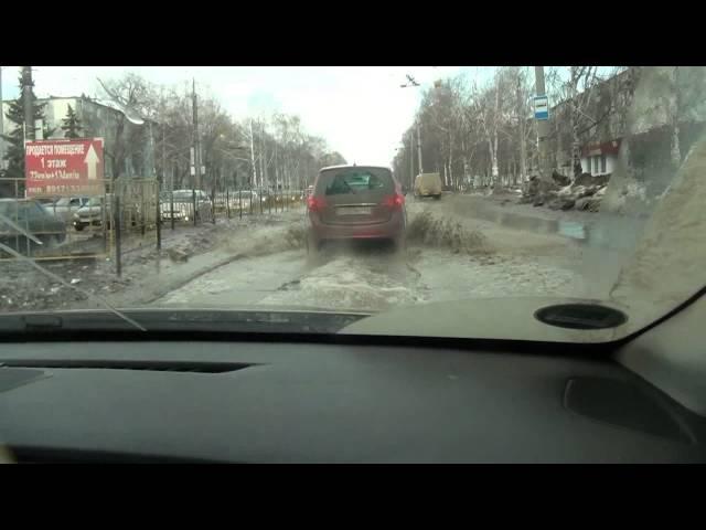 Road conditions in Togliatti city in spring time - 2