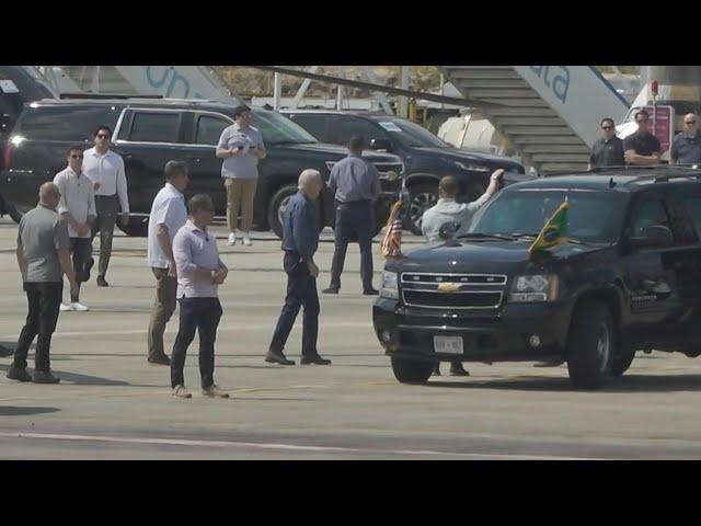 Joe Biden leaves Manaus airport after helicopter tour over Amazon forest | AFP