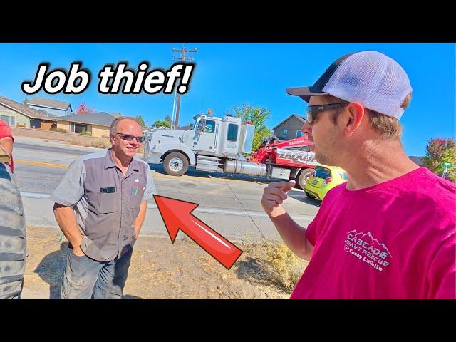 This guy stole my tow call!   (accident response)