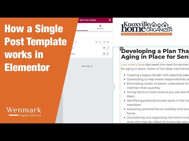 How a single post template works in Elementor