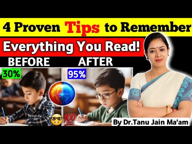 4 Proven Ways to Remember Anything  || Boost Your Memory  || Dr.Tanu Jain Ma'am | @Tathastuics