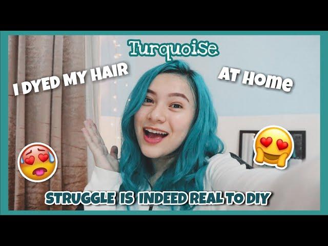 Dyeing My Own Hair Turquoise | HAIRCOLORING QUESTIONS ANSWERED #Hairgoal 