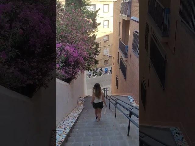 Steep stairs in Barcelona