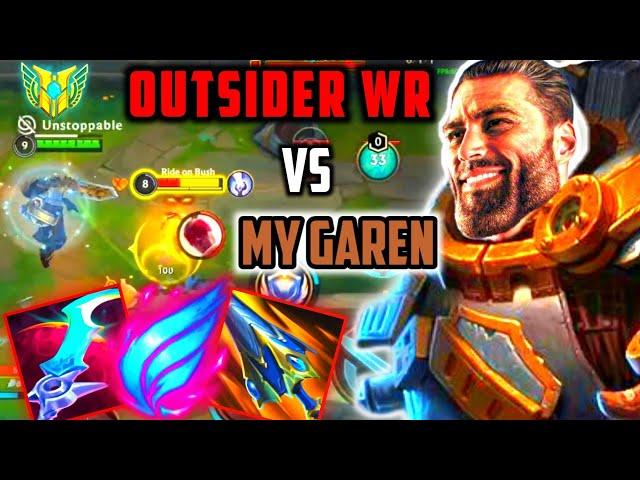 Wild Rift: DESTROYING @OUTSIDERYT with my FULL AD GAREN MID!! (Garen Main)