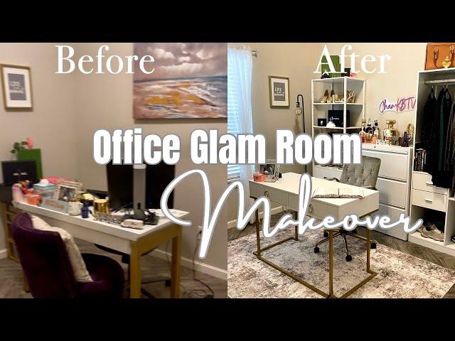 Office Glam Room Makeover | Amazon Office Closet Finds | Work From Home Office Tour