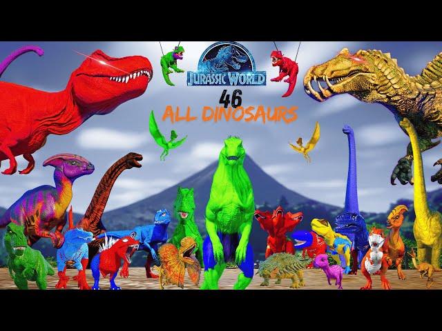 THE BEST ALL 46 DINOSAURS -  JURASSIC WORLD EVOLUTION