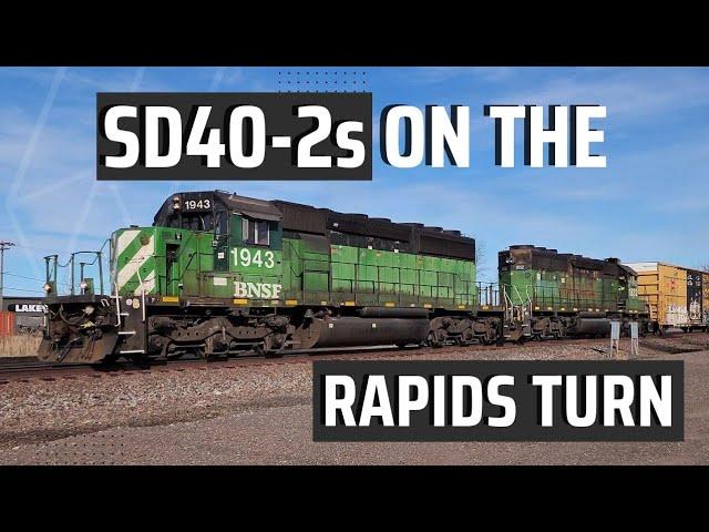 SD40-2s On The Rapids Turn -BN Green Duo!-