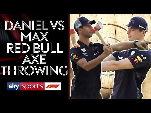 Daniel Ricciardo vs Max Verstappen | Red Bull Axe Throwing Showdown! 