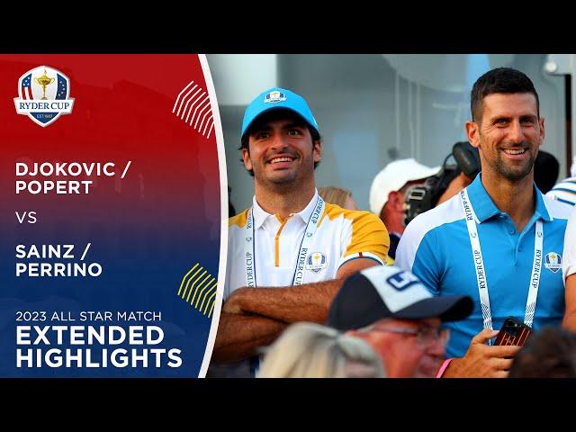 Novak Djokovic & Kipp Popert vs Carlos Sainz & Tommaso Perrino | Highlights | 2023 All Star Match