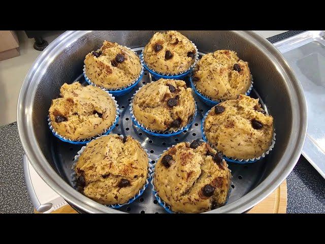 Steamed Banana Cupcakes | No oven cupcakes recipe