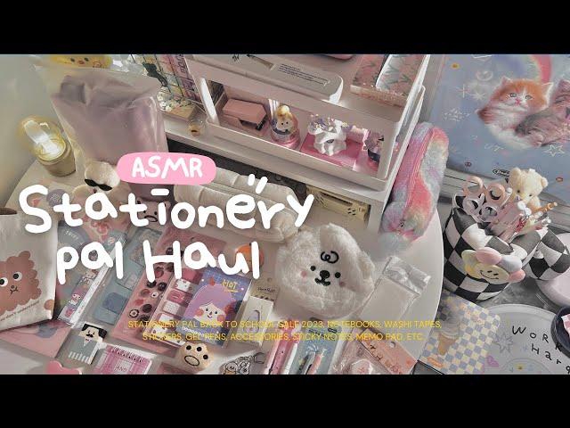 ASMR a Huge Stationery Pal Haul  back to school | cute stationery unboxing with relaxing sound 