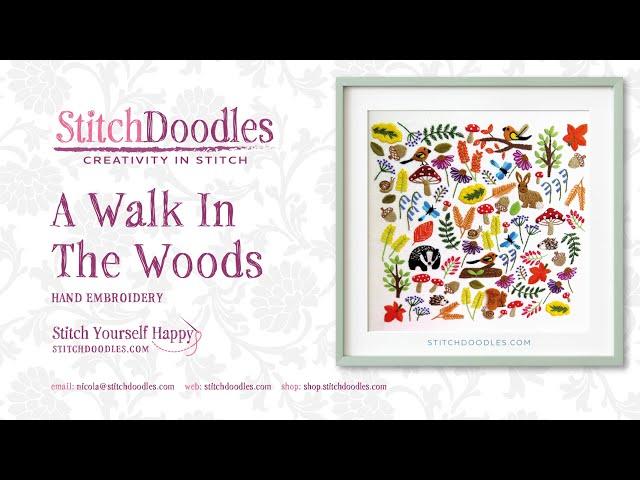Stitchdoodles Hand Embroidery: A Walk in the Woods Hand Embroidery Pattern