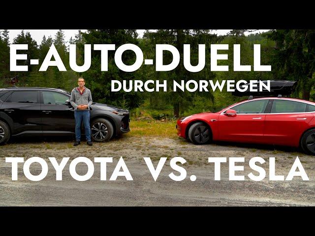 Das ultimative E-Auto-Duell durch Norwegen | Tesla Model 3 vs. Toyota bZ4X