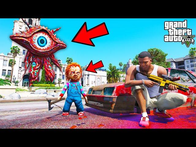 Franklin Trying To Escape The BIGGEST MONSTER in GTA 5 | SHINCHAN and CHOP