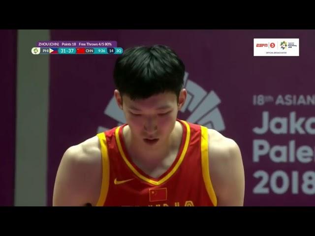 JORDAN CLARKSON VS ZHOU QI FULL HIGHLIGHTS 2018 SOUTH ASIAN GAMES