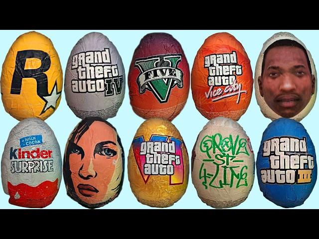 ALL Surprise Eggs GTA/ San Andreas, Vice city, GTA 3, GTA 5, GTA 6 ASMR from UK