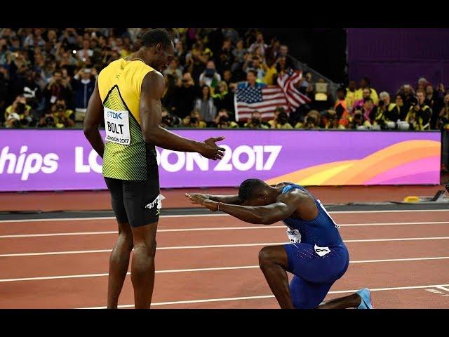 Usain Bolt beaten by American duo Justin Gatlin and Christian Coleman  : IAAF Men's 100M FINAL 2017