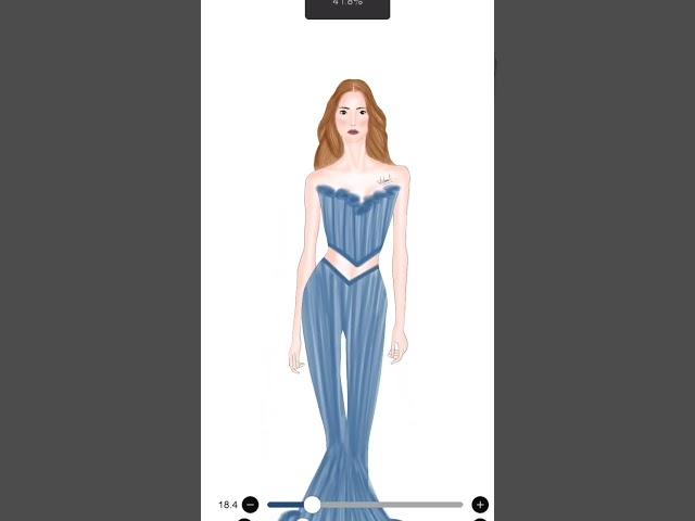 “Couture Blue  Sketch | High Fashion Digital Illustration | #artist  #art #shorts #explore #fashion