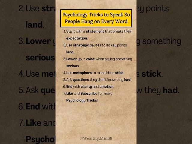 Psychology Tricks to Speak So People Hang on Every Word