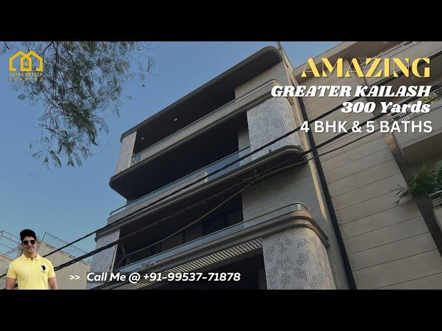 SOUTH DELHI MOST AMAZING PROPERTY | 300 YARDS BUILDER FLOOR IN GREATER KAILASH | 4BHK HOUSE #URE