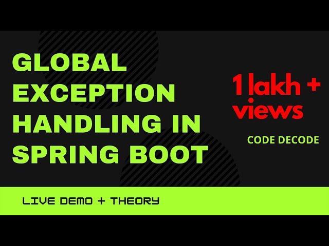 Global Exception Handling Spring Boot with Controller advice | Exception Handling in Spring Boot