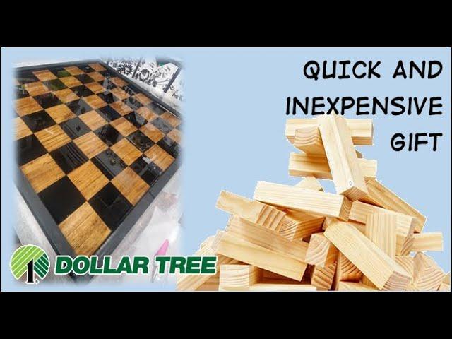 DOLLAR TREE - Tumbling Tower Chess/Checker Board - GIFT