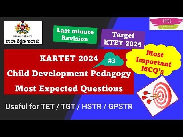 KTET Child development Pedagogy - Important MCQ's -  Karnataka tet 2024