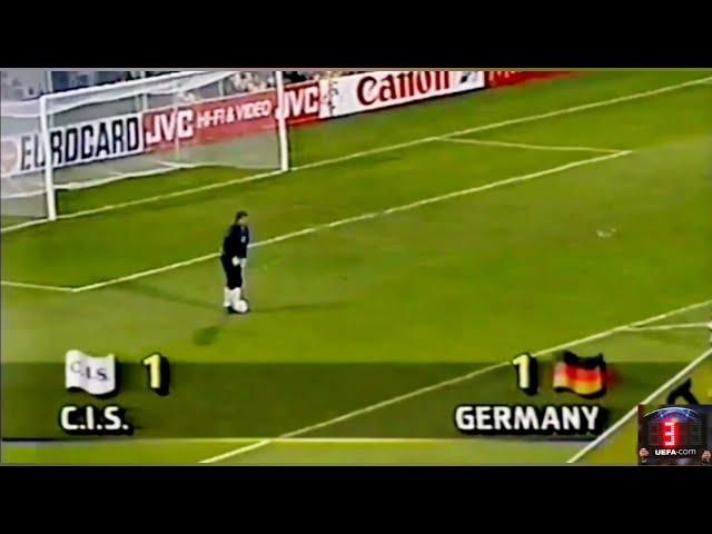 LATE GOAL of Thomas Häßler (Germany) v C.I.S. at 90 ／ UEFA Euro 1992 GS MD1