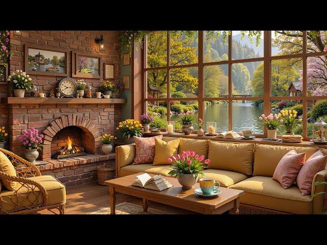 Spring Morning Jazz & Cozy Coffee Shop Ambience ~ Jazz Instrumental for Relaxing, Studying, Working