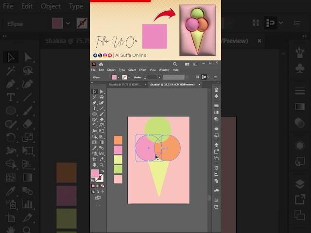 3D Ice Cream Wallpaper Magic  #youtubeshorts #youtube #ytshorts #adobeillustrator #design