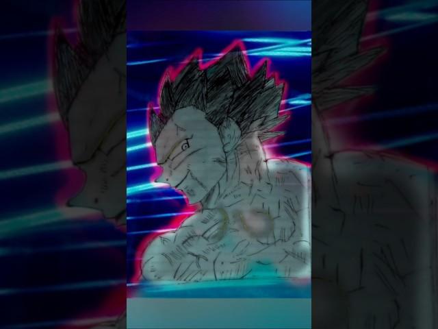 Drawing vegeta with {black pen} [Glowart] @iamshadowartist @BeCreative871 #glowart