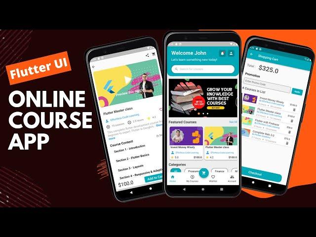 Flutter Preview - Online Course App - Flutter UI