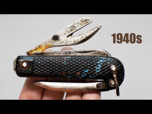 Restoring WW II British Army Military Pocket Knife. Restoration