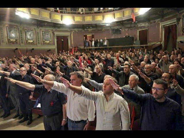 This is the real Spain. A fascist meeting in Madrid is legal and usual.