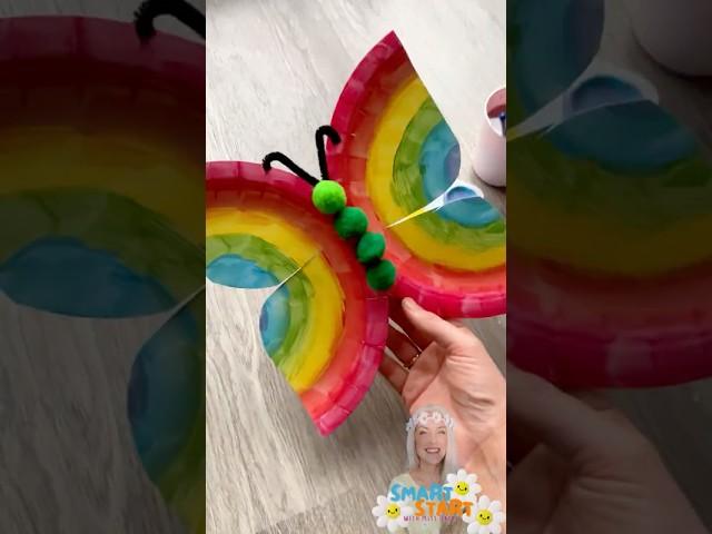 Rainbow Butterfly Craft  | Easy Paper Plate Craft for Kids