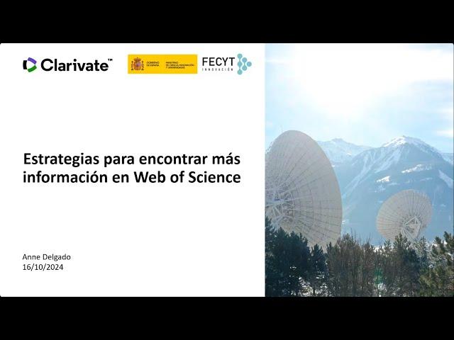 Estrategias para encontrar más información en Web of Science