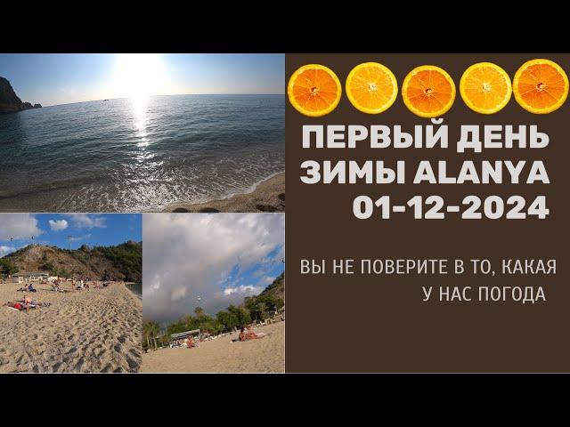 ALANYA ПРИШЛА ЗИМА ПЛЯЖ КЛЕОПАТРЫ 1 ДЕКАБРЯ 2024 А У НАС 27  ЖАРЫ НА СОЛНЦЕ