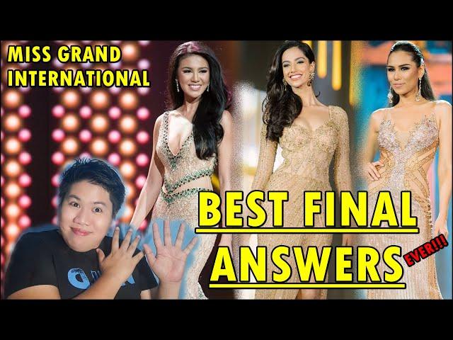 Miss Grand International | Top 10 Best Final Answer in History