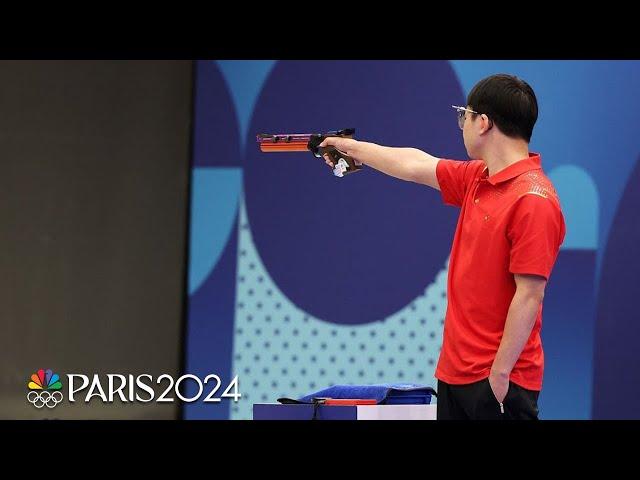 Xie Yu's DREAM Olympic debut gives China gold in men's 10m air pistol | Paris Olympics | NBC Sports