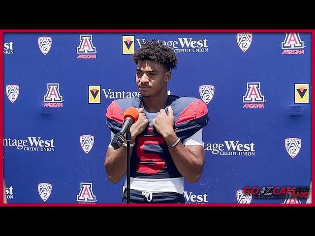 Arizona receiver Dorian Singer talks after training camp practice (8.11.22) | GOAZCATS.com video