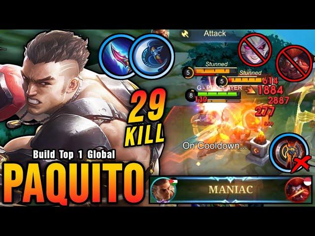 29 Kills + MANIAC!! Paquito 0.5 Sec Delete Build - Build Top 1 Global Paquito ~ MLBB